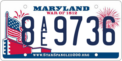 MD license plate 8AE9736