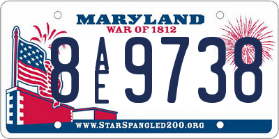 MD license plate 8AE9738