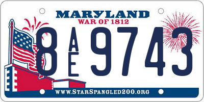 MD license plate 8AE9743