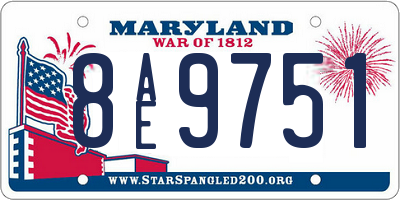 MD license plate 8AE9751