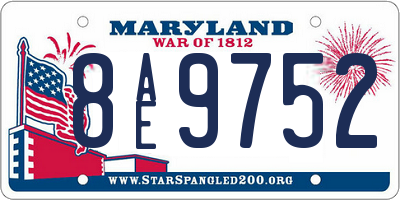 MD license plate 8AE9752
