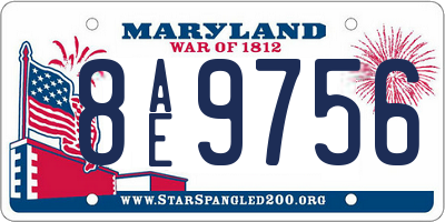 MD license plate 8AE9756