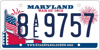 MD license plate 8AE9757
