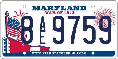 MD license plate 8AE9759