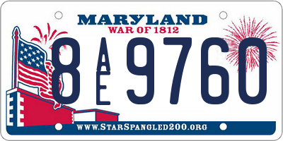 MD license plate 8AE9760