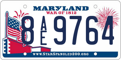 MD license plate 8AE9764