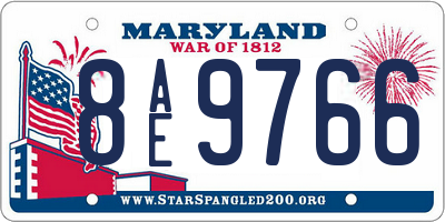 MD license plate 8AE9766