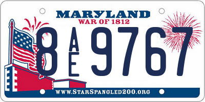 MD license plate 8AE9767