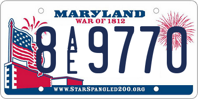MD license plate 8AE9770