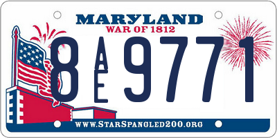 MD license plate 8AE9771