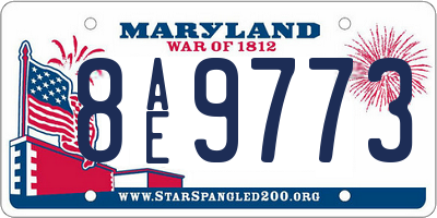 MD license plate 8AE9773