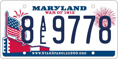 MD license plate 8AE9778