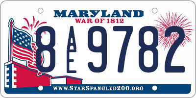MD license plate 8AE9782
