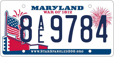 MD license plate 8AE9784