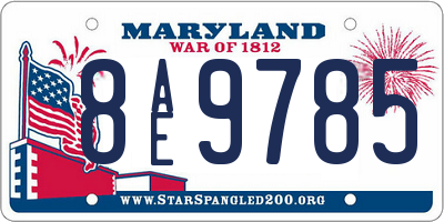 MD license plate 8AE9785