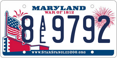 MD license plate 8AE9792