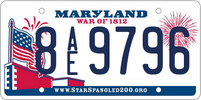 MD license plate 8AE9796