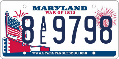 MD license plate 8AE9798