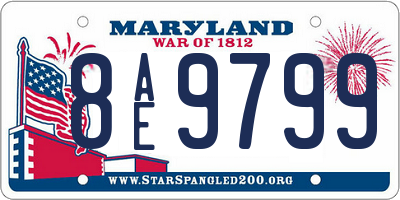 MD license plate 8AE9799