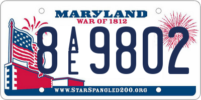 MD license plate 8AE9802