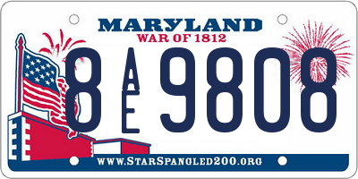 MD license plate 8AE9808