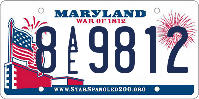 MD license plate 8AE9812