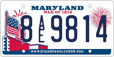 MD license plate 8AE9814