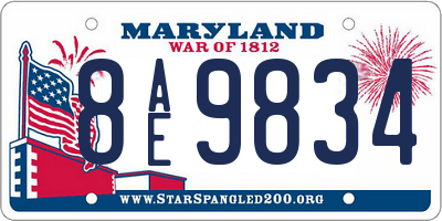 MD license plate 8AE9834