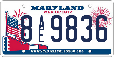 MD license plate 8AE9836