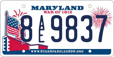 MD license plate 8AE9837