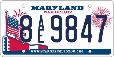 MD license plate 8AE9847