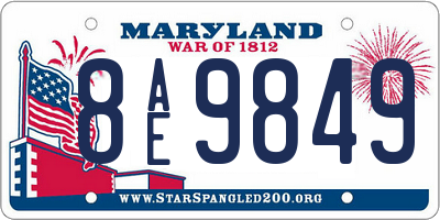 MD license plate 8AE9849