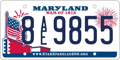 MD license plate 8AE9855