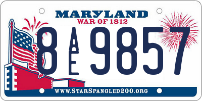 MD license plate 8AE9857