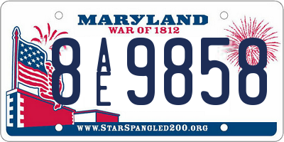 MD license plate 8AE9858