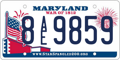 MD license plate 8AE9859