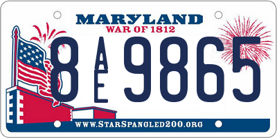 MD license plate 8AE9865