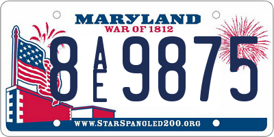 MD license plate 8AE9875