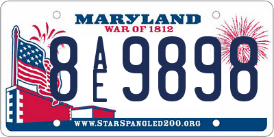 MD license plate 8AE9898