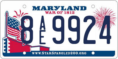 MD license plate 8AE9924