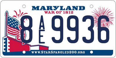 MD license plate 8AE9936