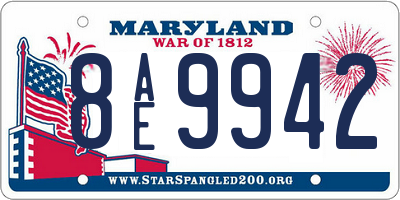 MD license plate 8AE9942