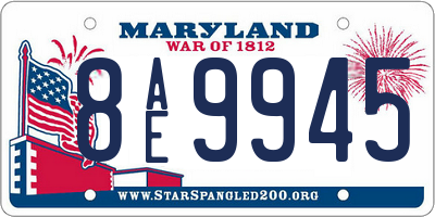 MD license plate 8AE9945
