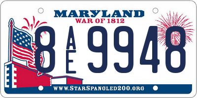 MD license plate 8AE9948
