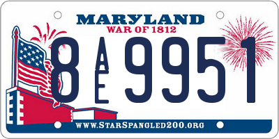 MD license plate 8AE9951