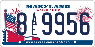 MD license plate 8AE9956