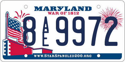MD license plate 8AE9972