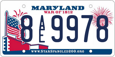 MD license plate 8AE9978