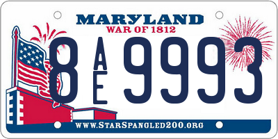 MD license plate 8AE9993