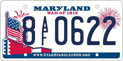 MD license plate 8AF0622